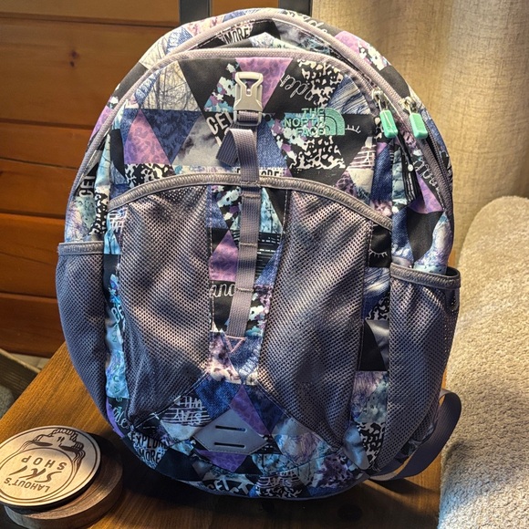 The North Face Purple and Black Geometric Backpack - Picture 1 of 14